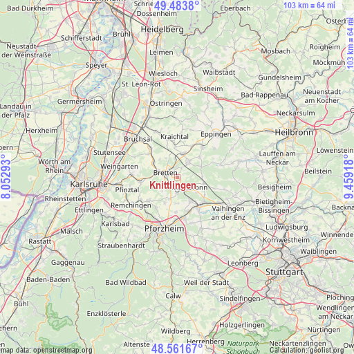 Knittlingen on map
