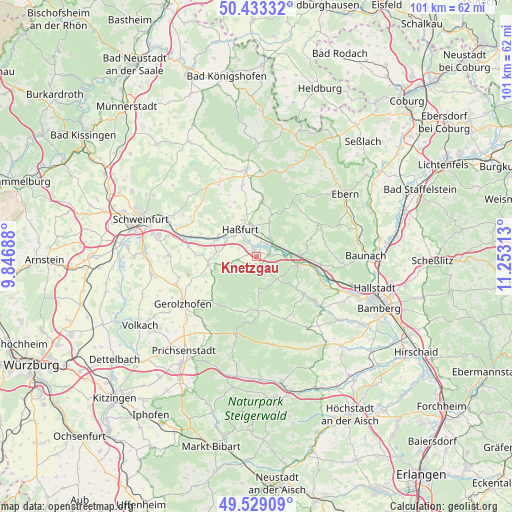 Knetzgau on map