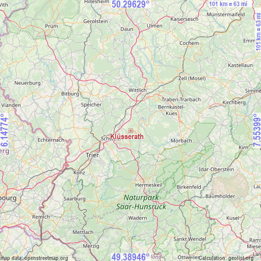 Klüsserath on map