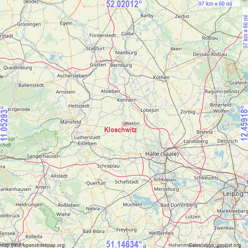 Kloschwitz on map