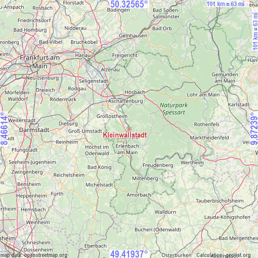 Kleinwallstadt on map