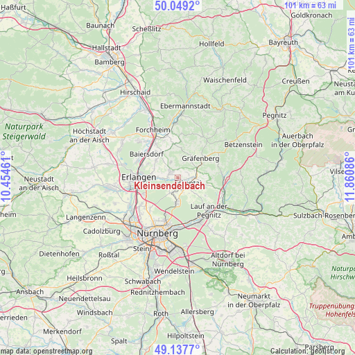 Kleinsendelbach on map