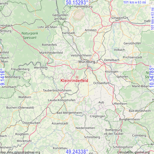 Kleinrinderfeld on map