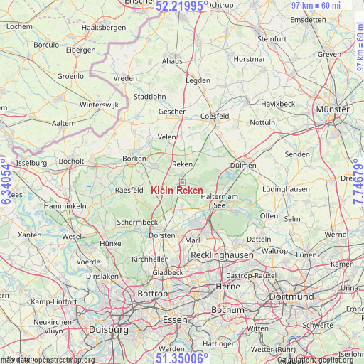 Klein Reken on map