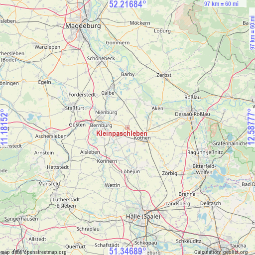 Kleinpaschleben on map