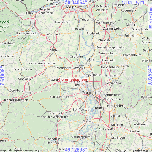 Kleinniedesheim on map