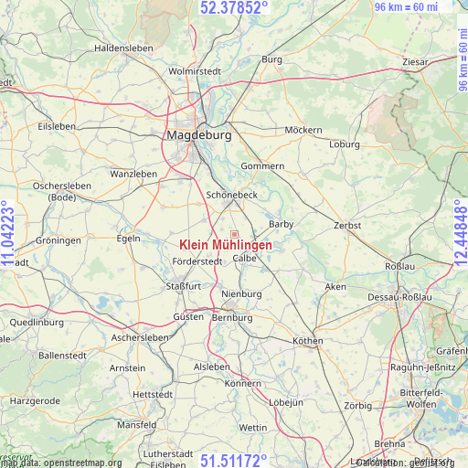 Klein Mühlingen on map