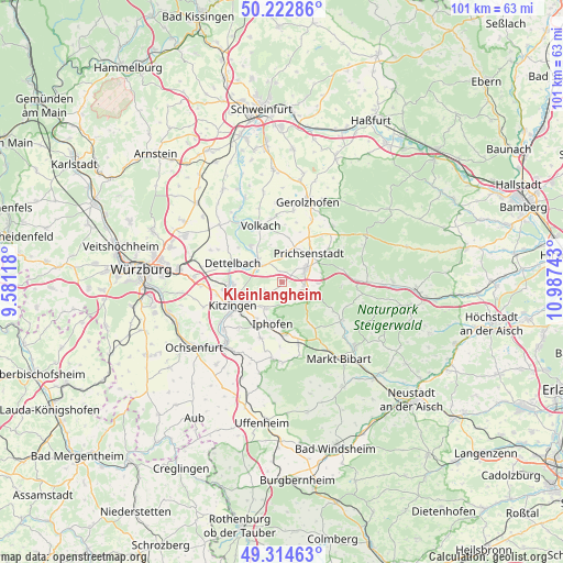 Kleinlangheim on map