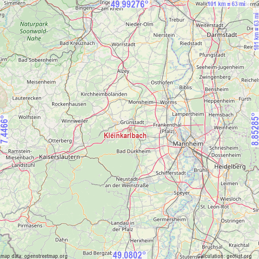 Kleinkarlbach on map