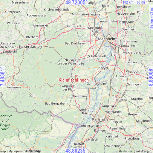 Kleinfischlingen on map
