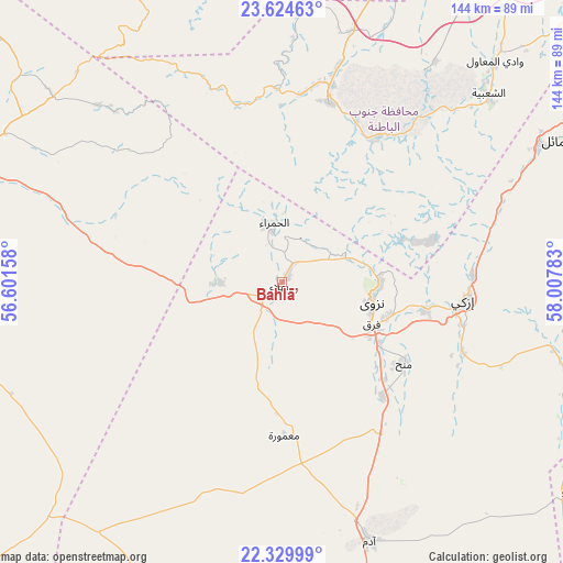 Bahlā’ on map
