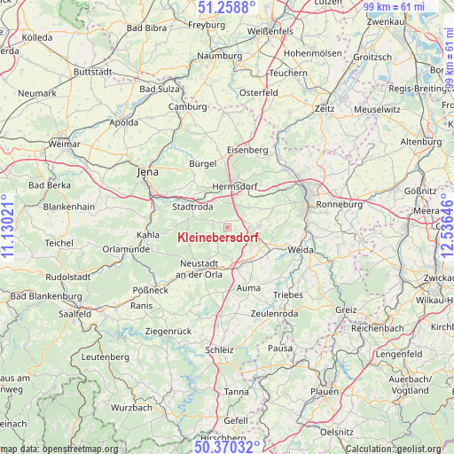 Kleinebersdorf on map