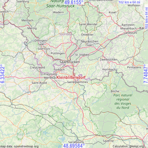 Kleinblittersdorf on map