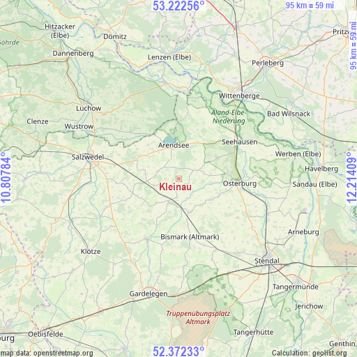 Kleinau on map