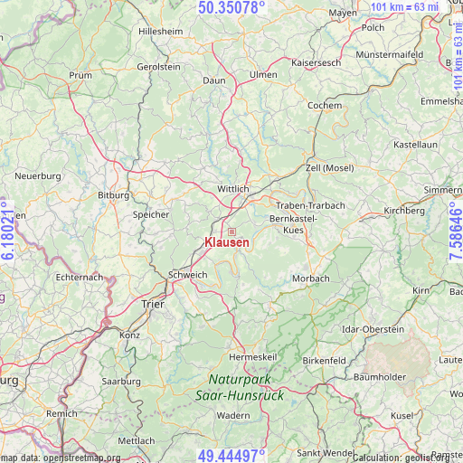 Klausen on map