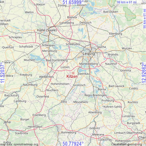 Kitzen on map