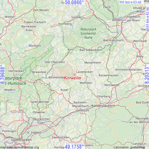 Kirrweiler on map