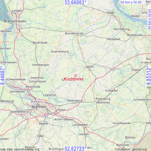 Kirchtimke on map