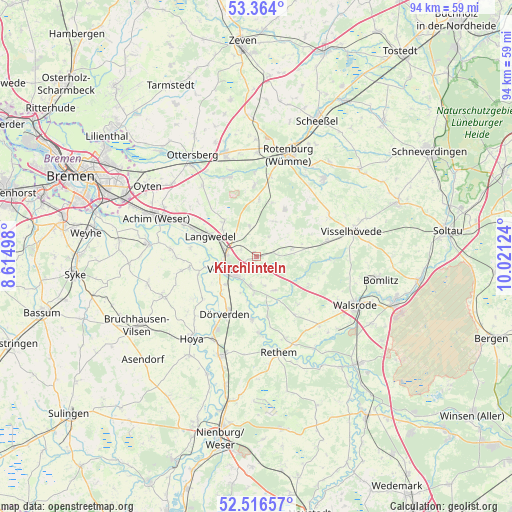 Kirchlinteln on map