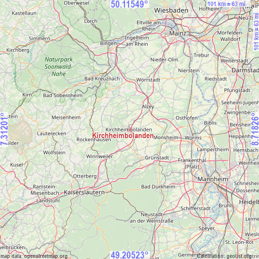 Kirchheimbolanden on map
