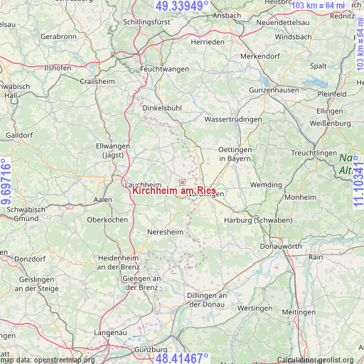 Kirchheim am Ries on map