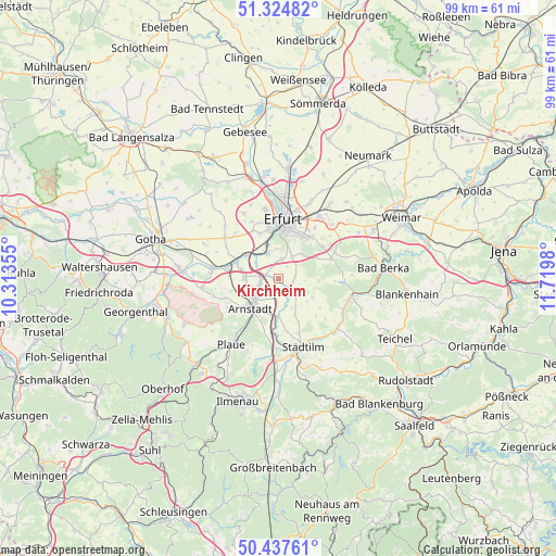 Kirchheim on map