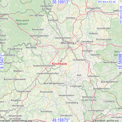Kirchheim on map