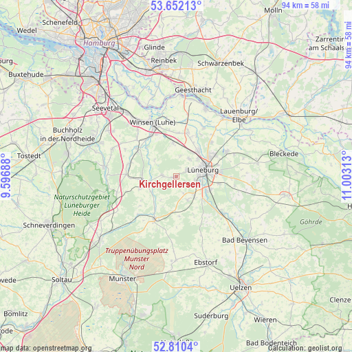 Kirchgellersen on map