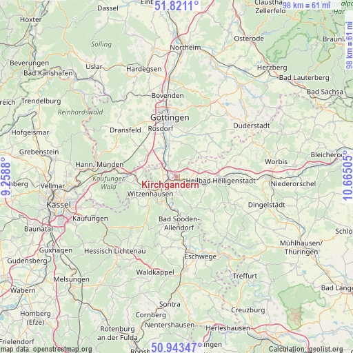 Kirchgandern on map