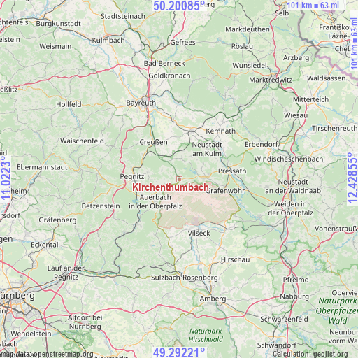 Kirchenthumbach on map