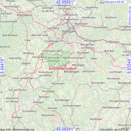 Kirchentellinsfurt on map