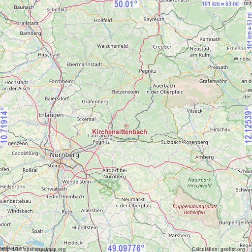 Kirchensittenbach on map