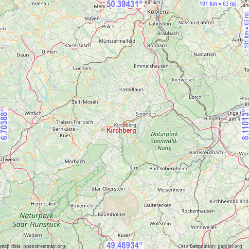 Kirchberg on map