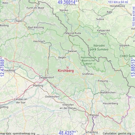 Kirchberg on map