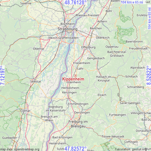 Kippenheim on map
