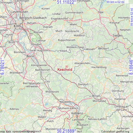 Kescheid on map