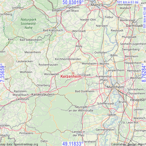 Kerzenheim on map