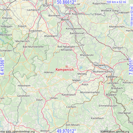 Kempenich on map