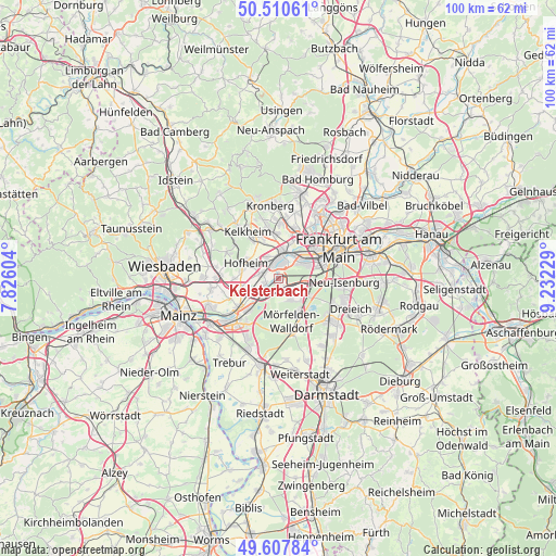 Kelsterbach on map