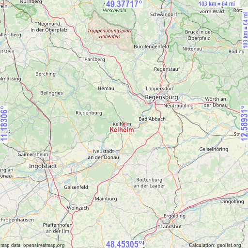 Kelheim on map