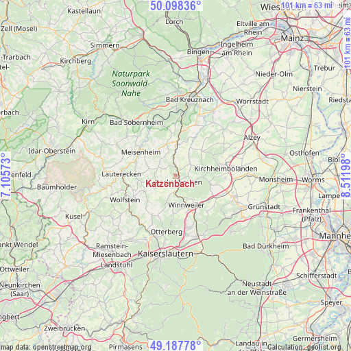 Katzenbach on map