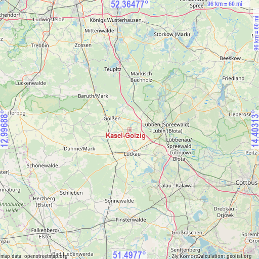 Kasel-Golzig on map