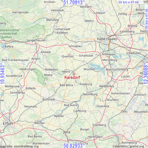 Karsdorf on map