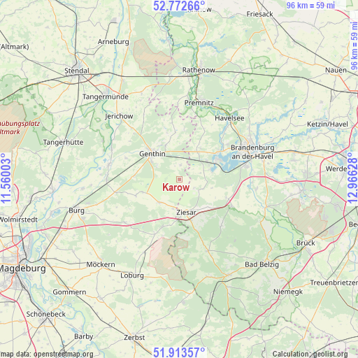 Karow on map