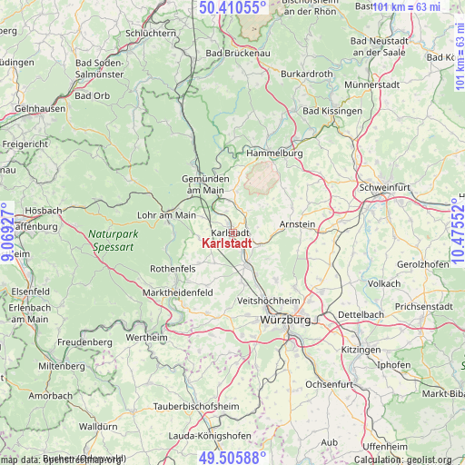 Karlstadt on map