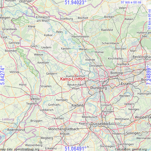 Kamp-Lintfort on map