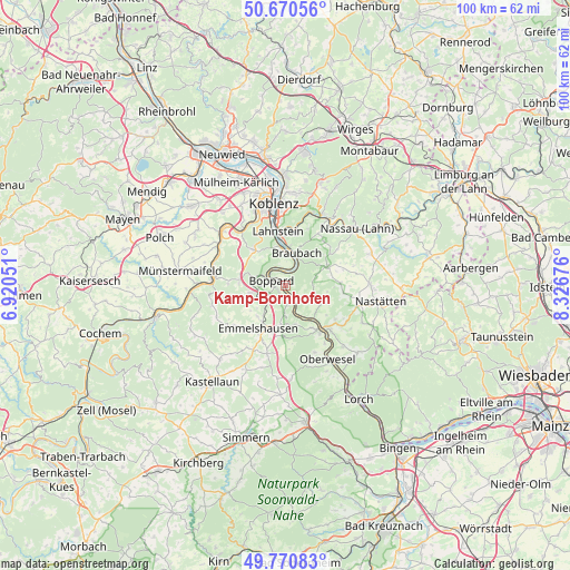 Kamp-Bornhofen on map