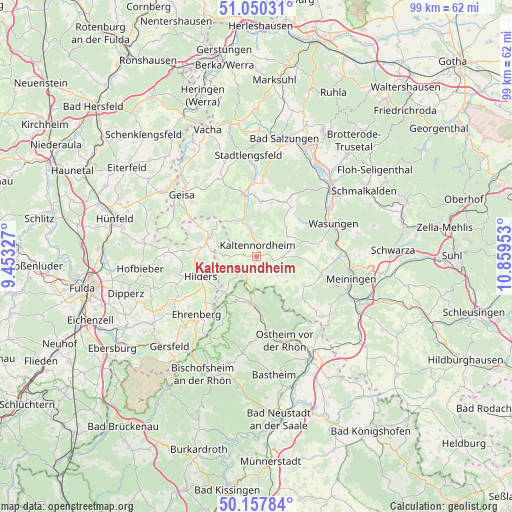 Kaltensundheim on map