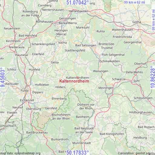 Kaltennordheim on map