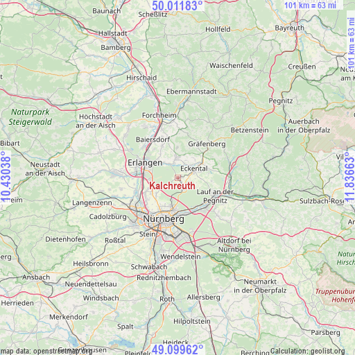 Kalchreuth on map